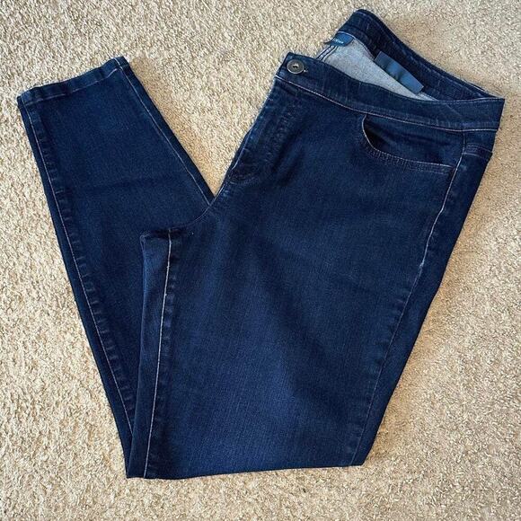 J. Jill Denim 5-Pocket Leggings Dark Wash Skinny Jeggings Blue Women's Size 14 - Picture 2 of 8
